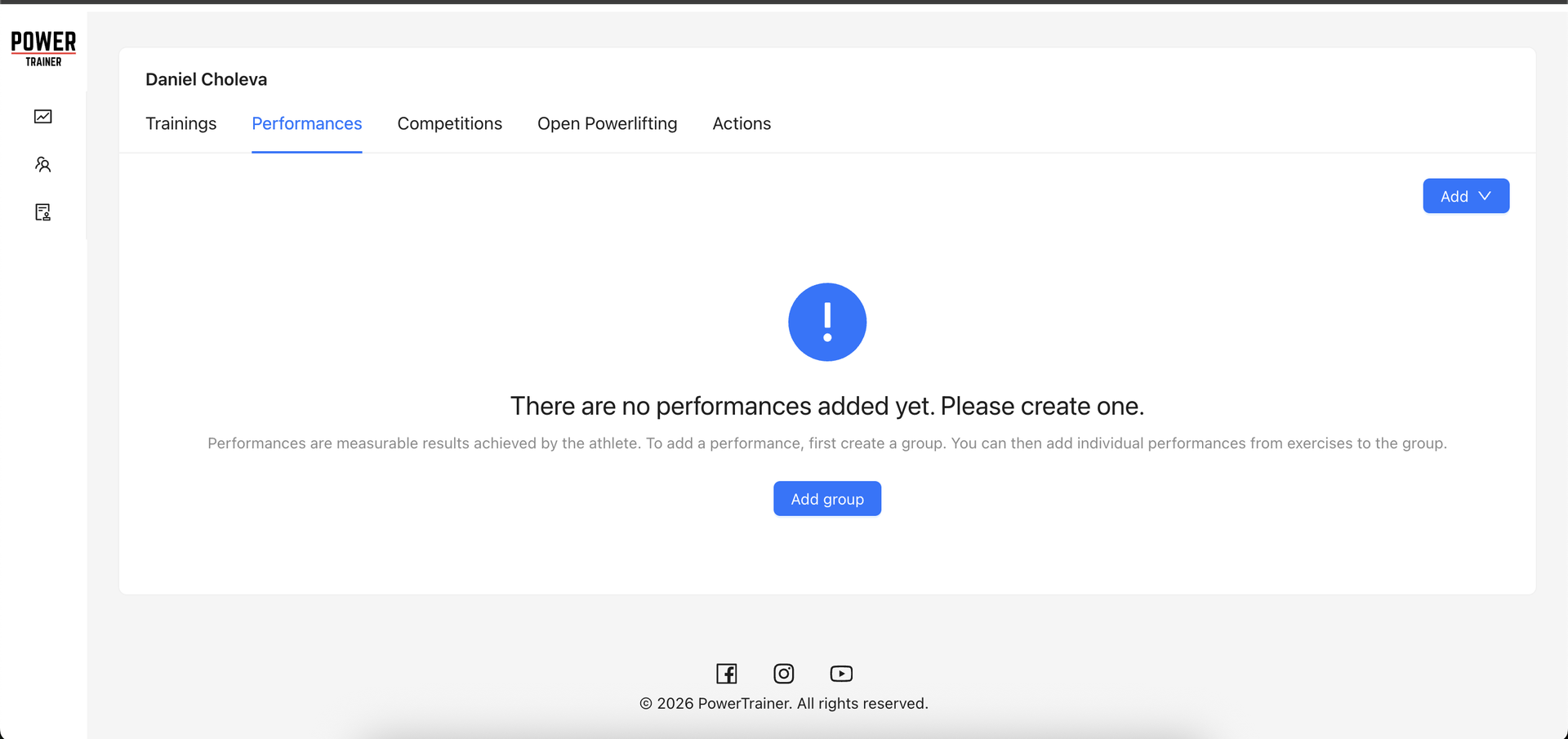 Track your athletes past performances